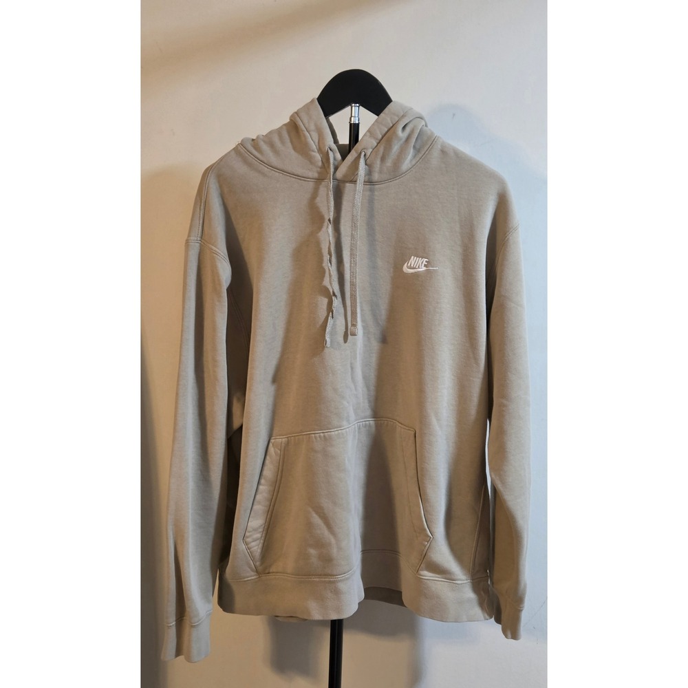 Nike Club Fleece Pullover Hoodie Mens Size XL Tan